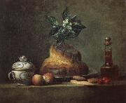 Jean Baptiste Simeon Chardin Round cake oil painting artist
